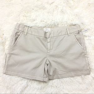 Caslon Flat Front Chino Shorts Khaki